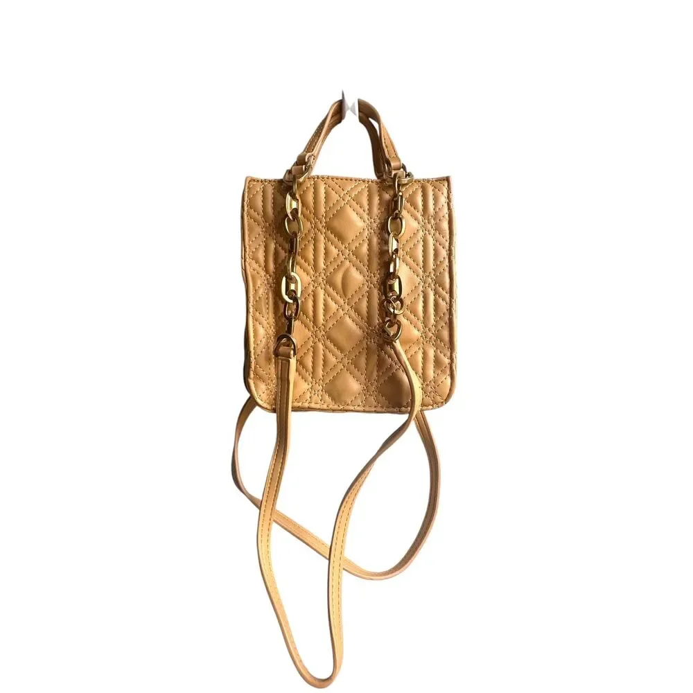 ZARA Quilted Satchel Style Small Tote‎ Bag Mustard Yellow